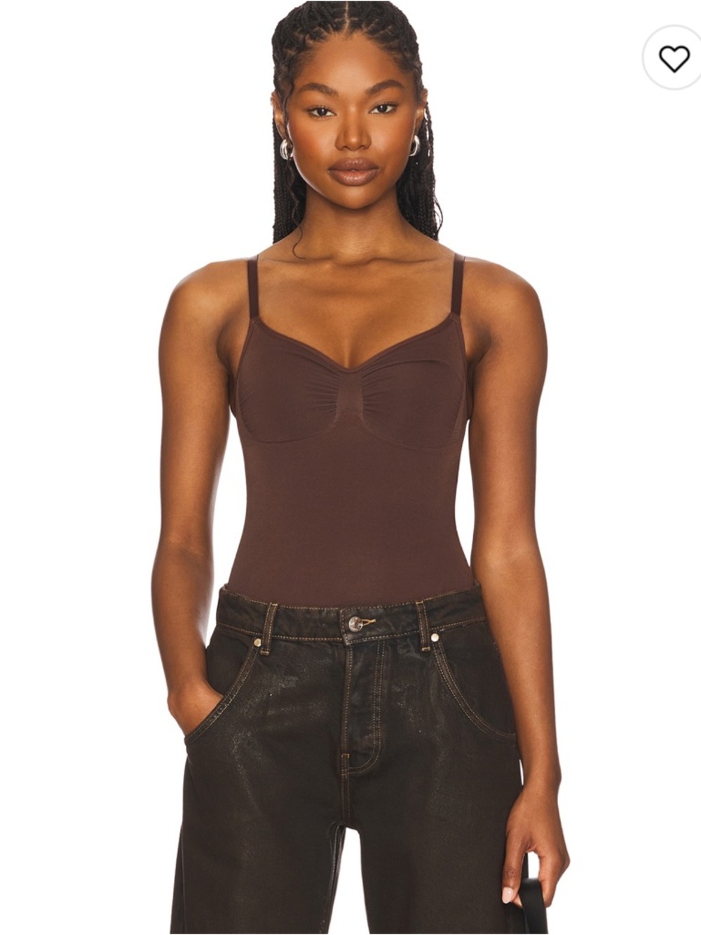 SKIMS seamless sculpt Brown Cami Bodysuit with Adjustable Straps